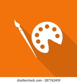 painting tool flat icon with long shadow.