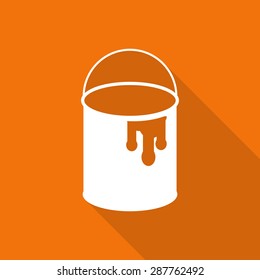 painting tool flat icon with long shadow.