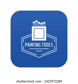 Painting tool icon blue vector isolated on white background