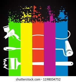 Painting tool and multicolor paint