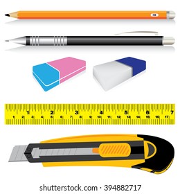 Painting tool in office isolated on white background. Vector tool on a white background.