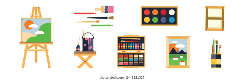 Painting Tool and Supply Flat Icon Vector Set