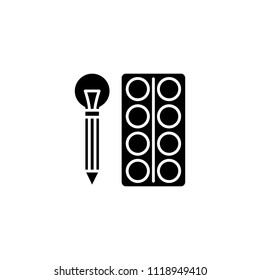 Painting tools black icon concept. Painting tools flat  vector symbol, sign, illustration.