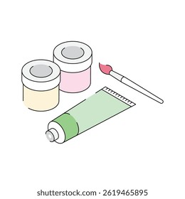 Painting tools icon creatively designed in isometric style