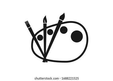 Malwerkzeuge Symbol Vektorillustration einzeln, Handzeichnung Kunst.