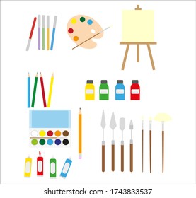Herramientas de pintura. Ilustrador para diseño web y móvil.