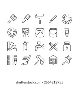 Zeichnen von Werkzeuglinien-Symbolsatz.