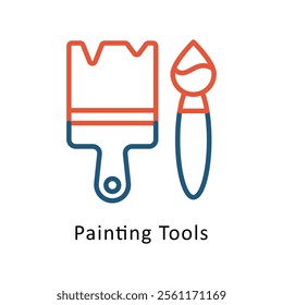 Painting Tools Vector Two Color Icon. Eps file 10