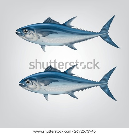 Painting of two Mackerel fish on a white background.