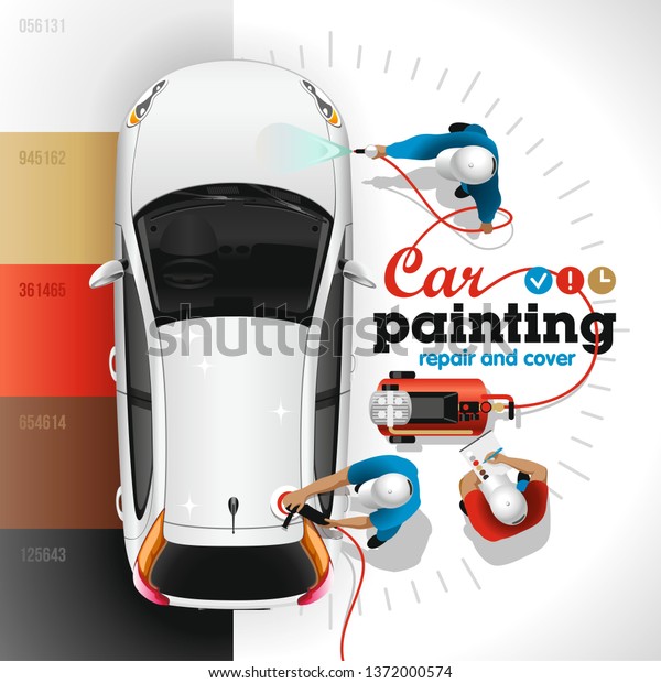 Painting,\
varnishing and polishing of body of the light car at the station of\
painting and service by skilled\
workers