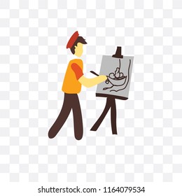 Painting vector icon isolated on transparent background, Painting logo concept