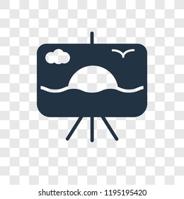 Painting vector icon isolated on transparent background, Painting transparency logo concept