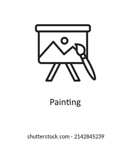 Painting vector Outline Icon Design illustration. Educational Technology Symbol on White background EPS 10 File