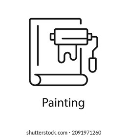 Painting vector outline icon for web isolated on white background EPS 10 file