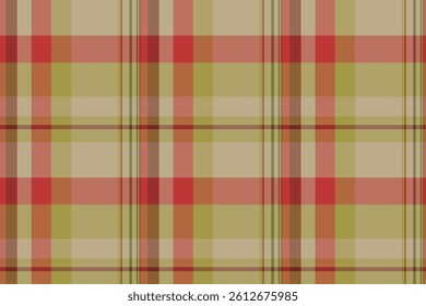 Painting vector plaid texture, uniform check pattern tartan. Tissue seamless fabric textile background in yellow and orange colors palette.