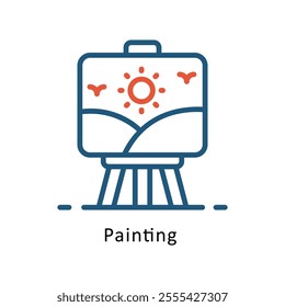 Painting Vector Two Colors Outline Icon. Eps file 10