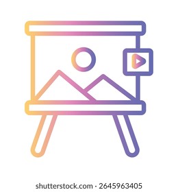 Painting Video Color gradient illustration vector icon which can easily modify or edit 