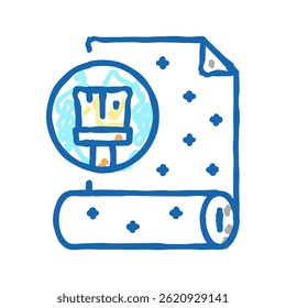 painting wallpaper doodle icon sketch vector. painting wallpaper sign. isolated symbol illustration