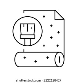 painting wallpaper line icon vector. painting wallpaper sign. isolated contour symbol black illustration