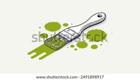Painting walls interior vector 3D isometric illustration, diy renovation, residential flat renovate, apartment or house interior decoration.