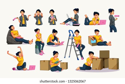 painting woman ,smart working ,working woman 