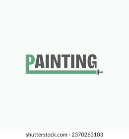 Painting word logo with paint brush.