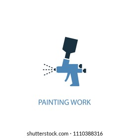 painting work concept 2 colored icon. Simple blue element illustration. painting work concept symbol design from Car service set. Can be used for web and mobile UI/UX