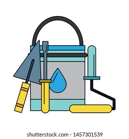 painting work house renovation accesories cartoon vector illustration graphic design