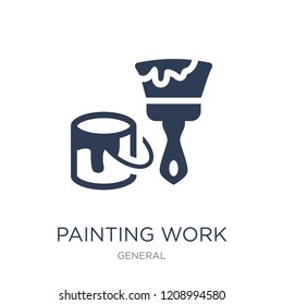 painting work icon. Trendy flat vector painting work icon on white background from General collection, vector illustration can be use for web and mobile, eps10