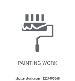 painting work icon. Trendy painting work logo concept on white background from General collection. Suitable for use on web apps, mobile apps and print media.