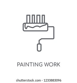 painting work linear icon. Modern outline painting work logo concept on white background from General collection. Suitable for use on web apps, mobile apps and print media.