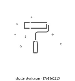 Painting works simple vector line icon. Construction and repair symbol, pictogram, sign. Light background. Editable stroke. Adjust line weight.