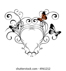 paintings, butterflies, vector, silhouette, summer, backgrounds, nature, pattern, floral