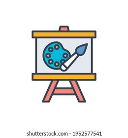Paintings vector Filled outline icon style illustration. EPS 10 file