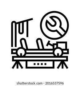 paintless dent repair line icon vector. paintless dent repair sign. isolated contour symbol black illustration