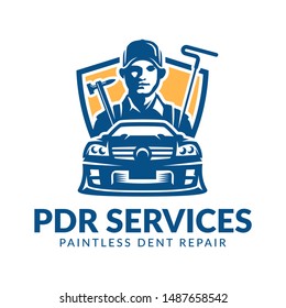 Paintless Dent Repair logo, PDR service logo, automotive company