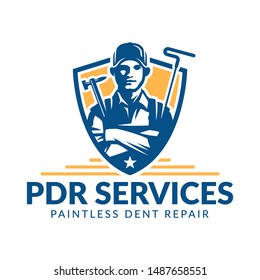 Paintless Dent Repair Logo Pdr Service Stock Vector (Royalty Free ...