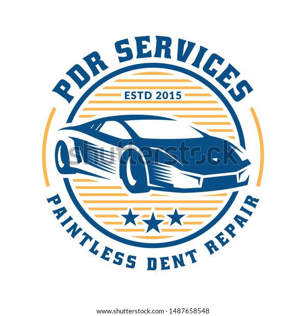 Paintless Dent Repair logo, PDR service logo,\
automotive company