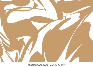 Paint-like abstract wave background with desert tan color on a white background
