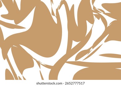 Fundo de onda abstrata semelhante a pintura com cor castanho-do-deserto em um fundo branco