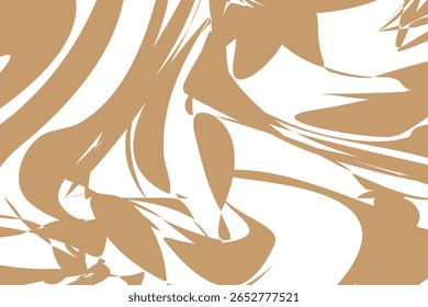 Paint-like abstract wave background with desert tan color on a white background
