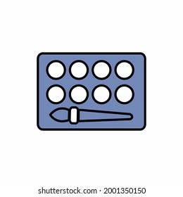 Paints box - Style 3. simple illustration. Editable stroke. Design template vector