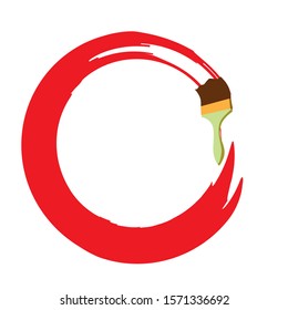 paints and brushes  vector illustrations  white background