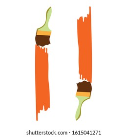 paints and brushes  vector illustrations  white backgrounds