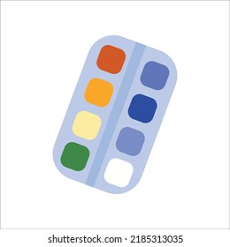 Paints for drawing. Vector illustration isolated on white background.