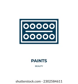 paints vector icon. paints, paint, equipment filled icons from flat beauty concept. Isolated black glyph icon, vector illustration symbol element for web design and mobile apps
