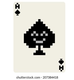 A pair 8 bit playing card isolated on a white background. 