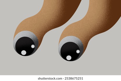 A pair of abstract, organic eyeballs with a textured surface.
