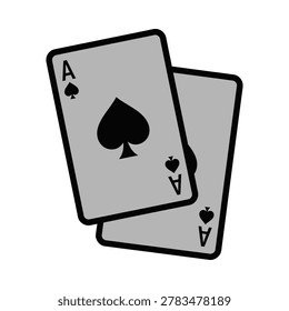Pair of ace of spades playing cards with gambling recreation challenge