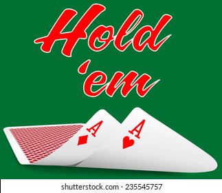 Pair Of Aces Under As Texas Hold Em Winning Poker Hand Cards